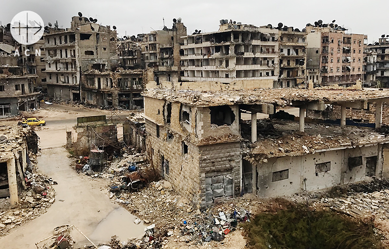 2016,12,14 알레포 동부 알미단 그리스도인 지역 모습. 출처=ACN 자료사진