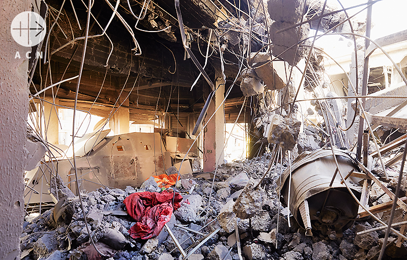 이라크 니네베 평원 카라코시 박흐디다, 빌딩 안에 만들어진 IS의 폭탄차량 (출처=Jaco Klamer/ACN)