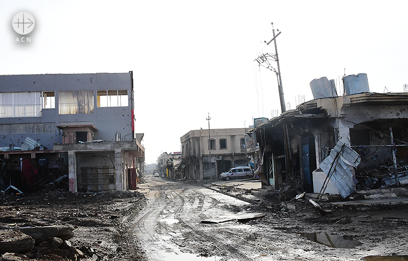 2016년 12월 ACN 이라크 방문 당시 파괴된 바르텔라의 모습 (출처=ACN 자료사진)