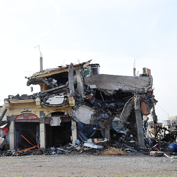 2016년 12월 ACN 이라크 방문 당시 파괴된 바르텔라의 모습 (출처=ACN 자료사진)
