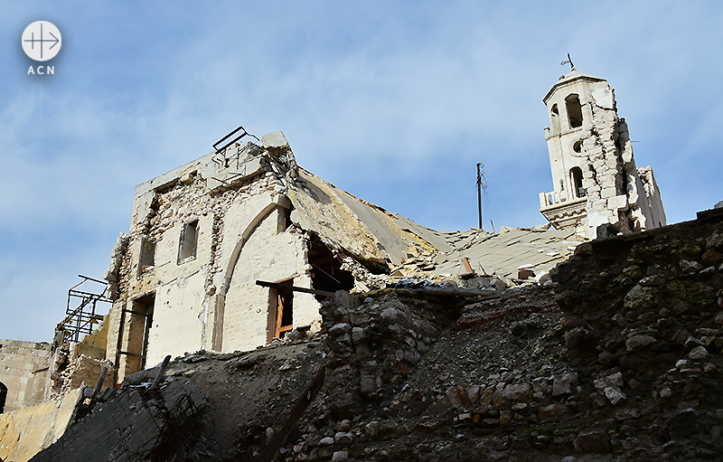 알레포의 파괴된 그리스 정교회 성전 (출처=ACN 자료사진) 