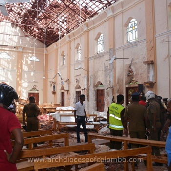 폭탄 테러 이후 성 세바스티안 성당 (출처=Roshan Pradeep & T Sunil)