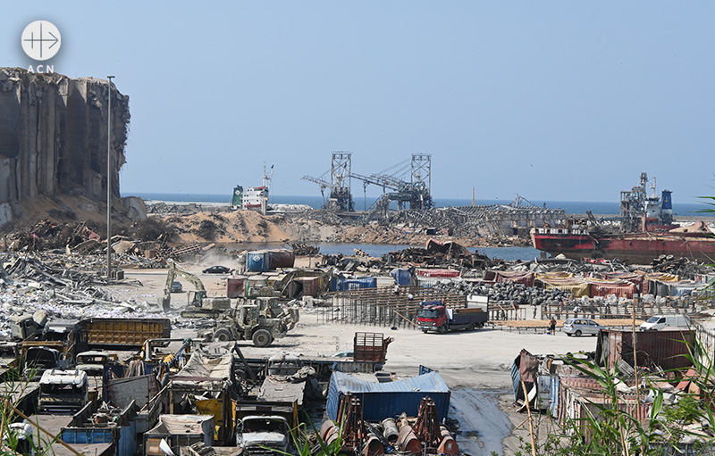 폭발 이후 베이루트 항구의 모습 (출처=ACN 자료사진)