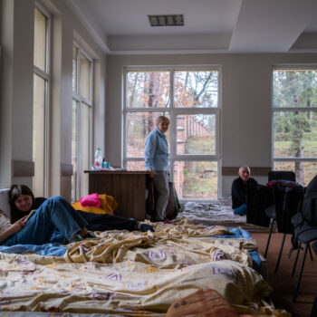 ACN Trip Ukraine April 2022
Refugees in the premises of the seminary (retreat house) in Bryukhovychi near Lviv