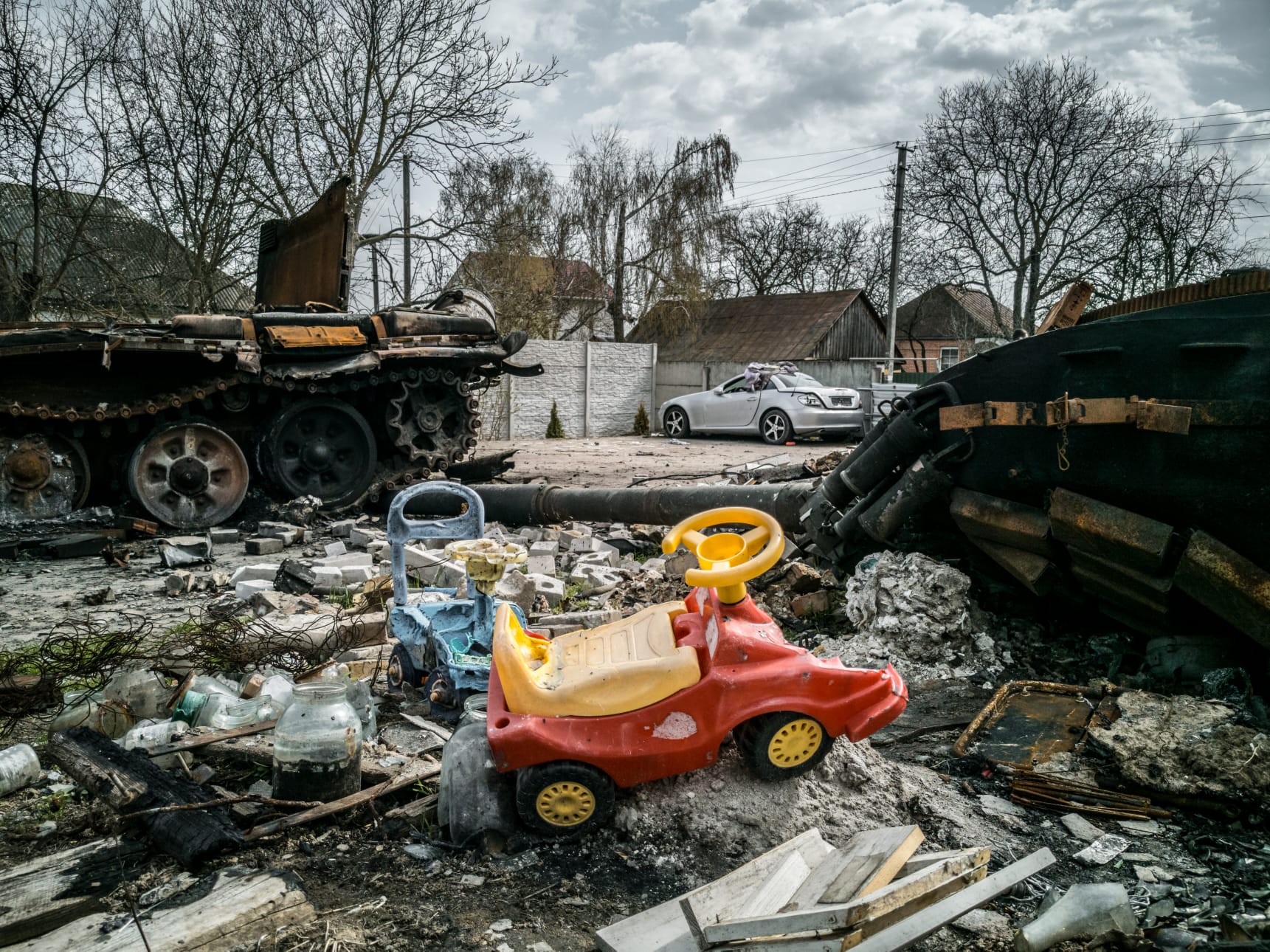 Bohdanivka, a small village near Kiev damaged by the war